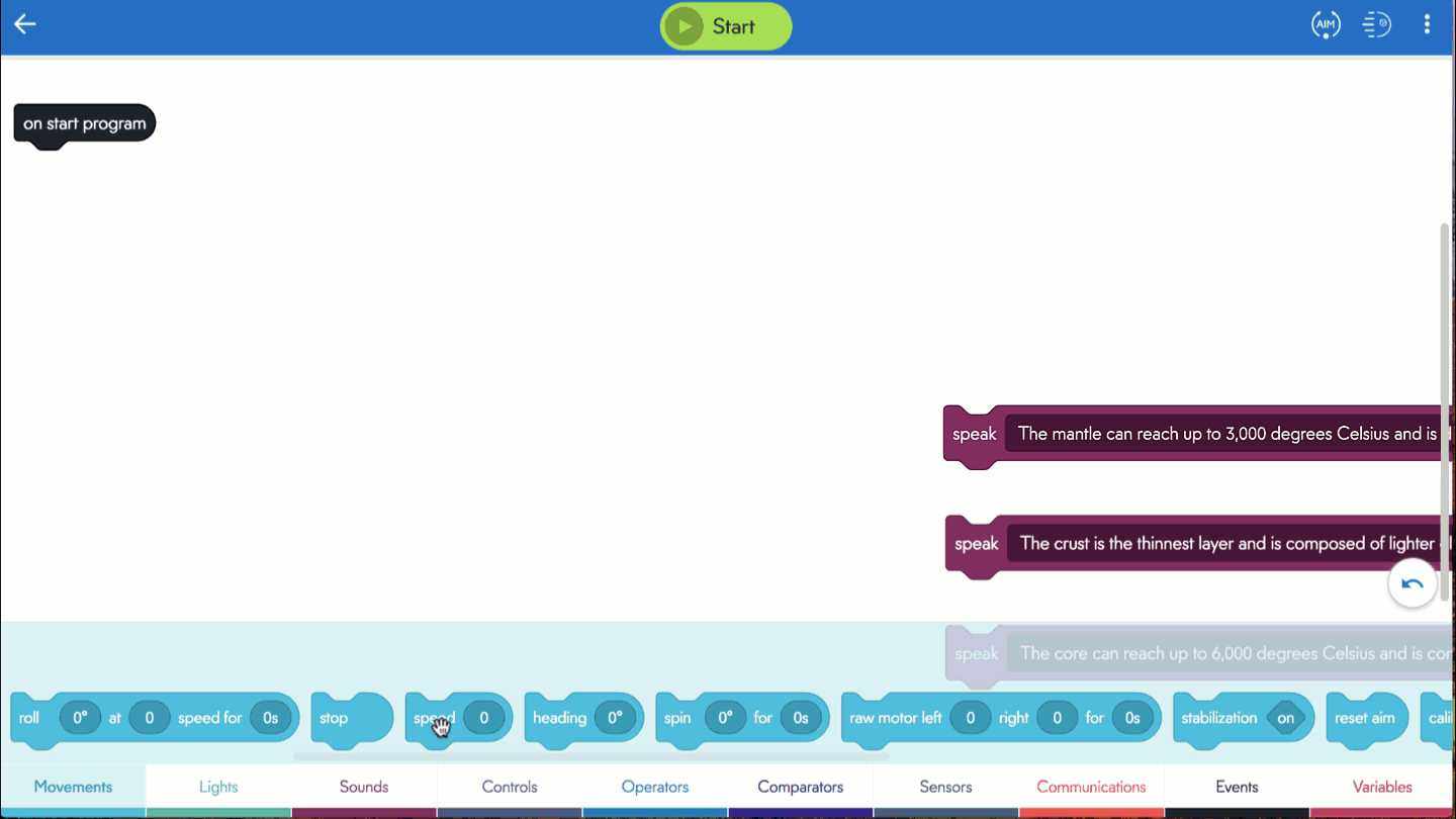 Programming Sphero Move Block Sphero Central: Edu Lessons & Resources for Coding Robots & STEM Kits